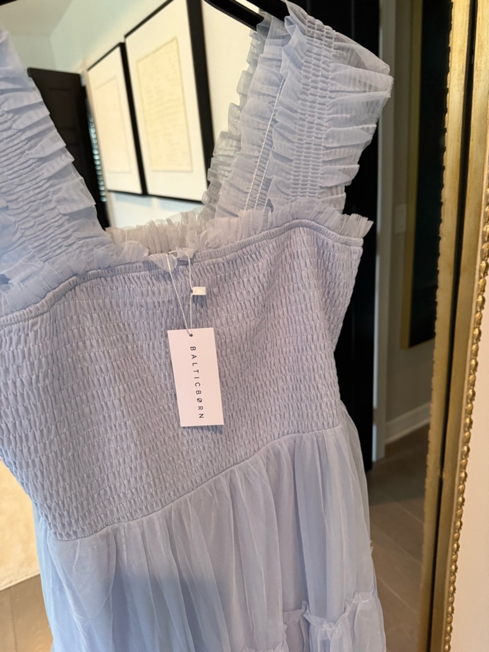 Light Blue Ruffled Tiered Women’s Dress - Picture 2 of 4